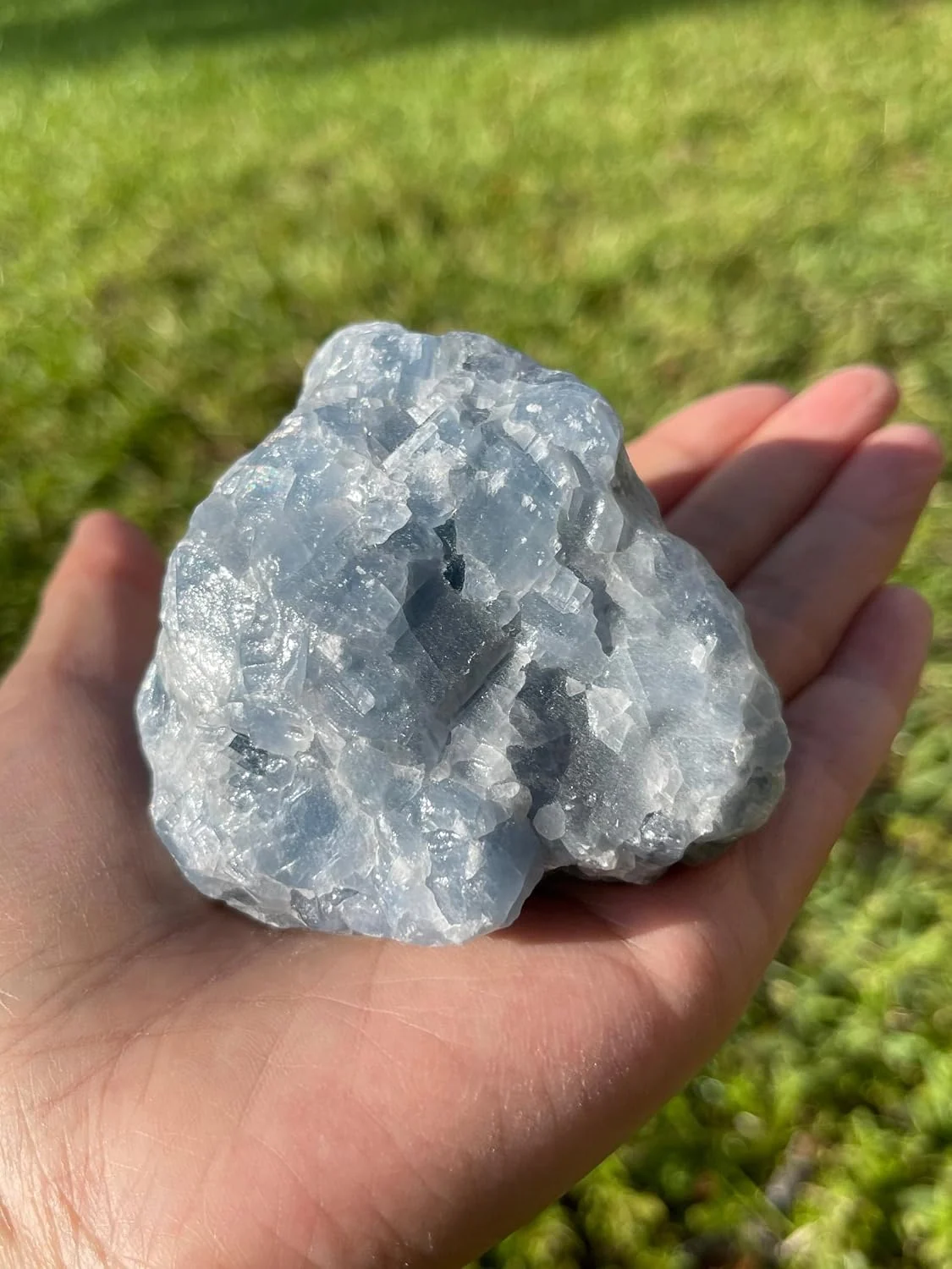 GAF TREASURES GAF TREASURES Extra Large Blue Calcite Rough Natural Stones, Raw Calcite Blue Crystals (0.25-0.5 Pounds) — original seller photograph