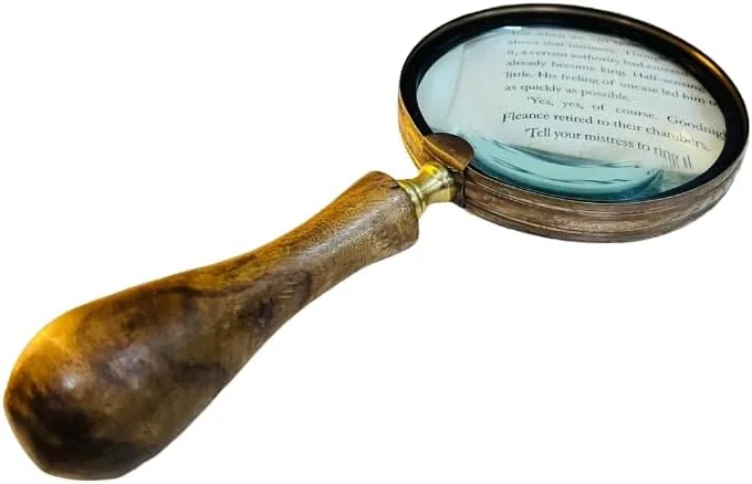 Handmade Store seller Brass 4-Inch Reading Magnifier — original seller photograph
