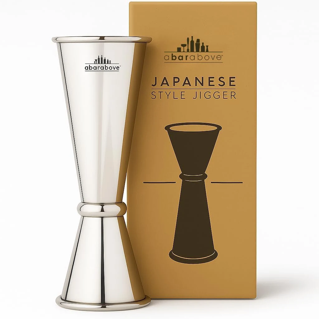 A Bar Above A Bar Above Steel Japanese Jigger — original seller photograph