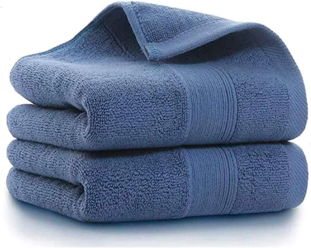 PUPOPIK Blue Cotton Hand Towels, Pair — original seller photograph