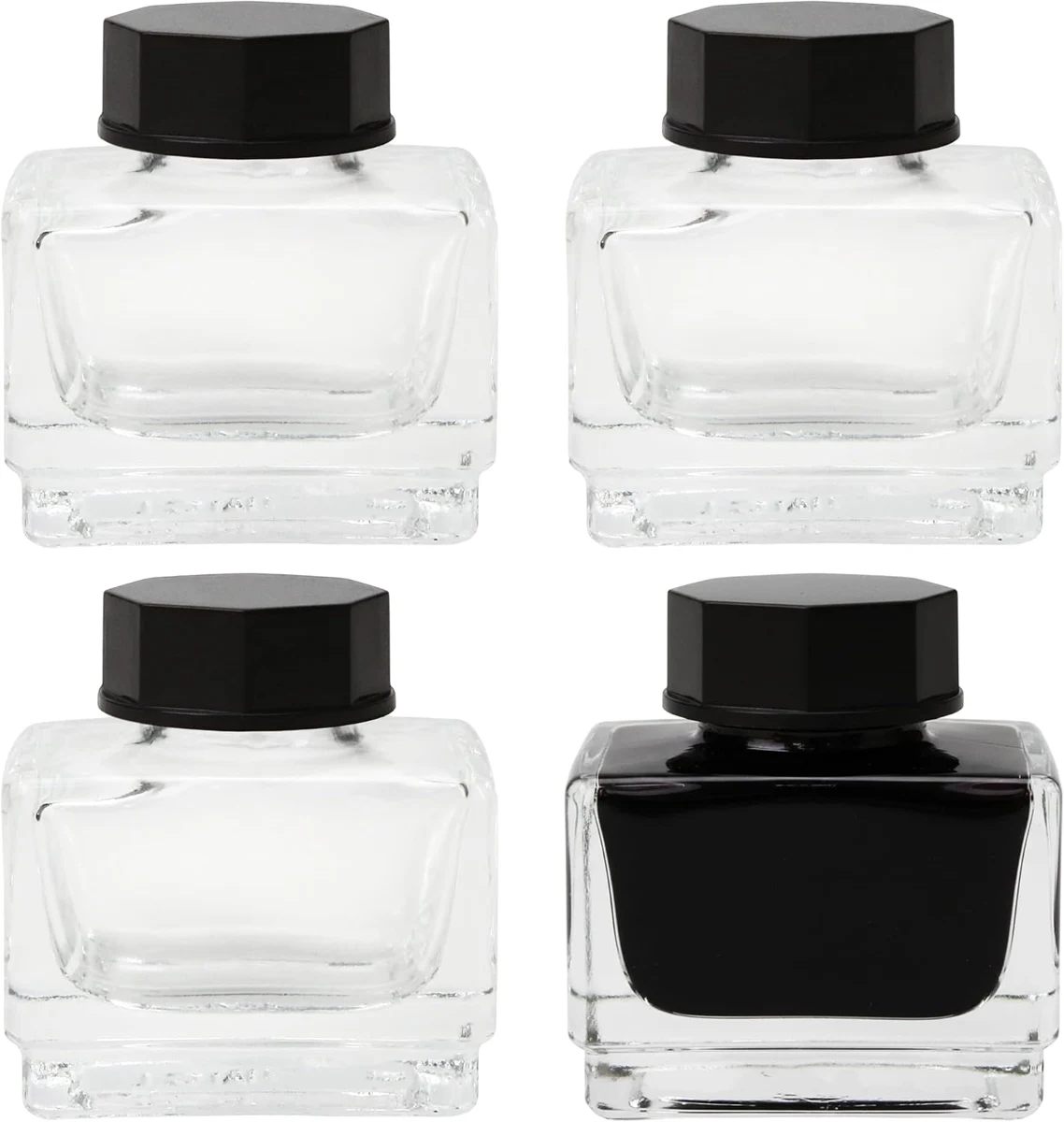 3TVol 3TVol four clear 15ml ink jars — original seller photograph