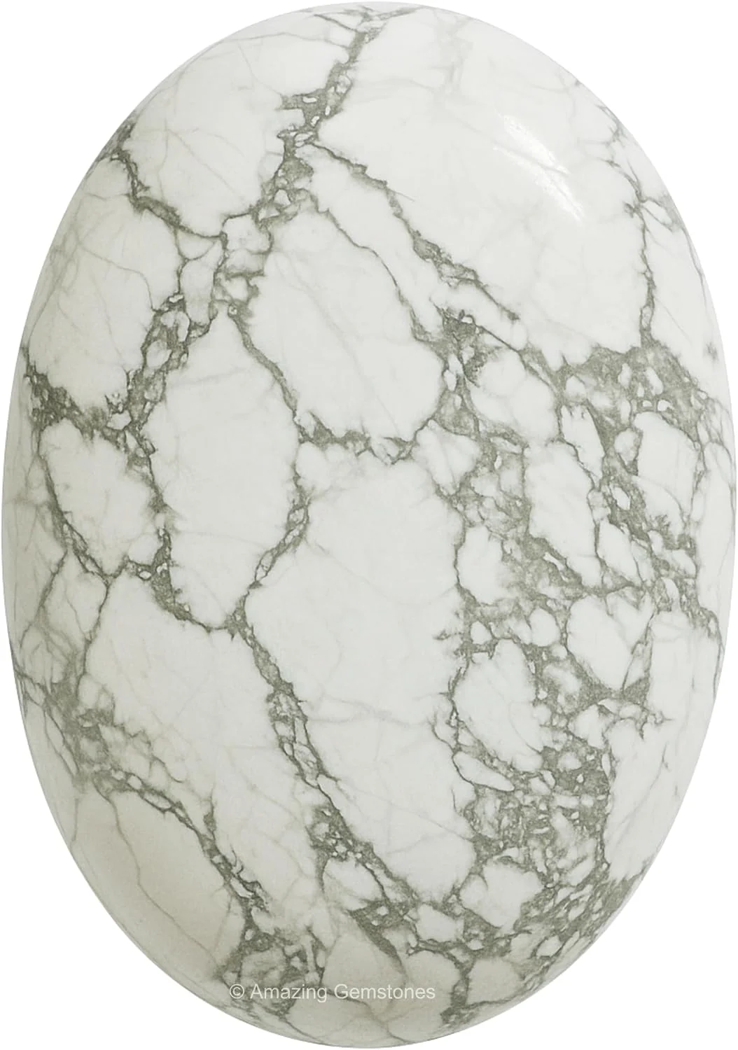 Amazing Gemstone Howlite Crystal Palm Stone, 45-50mm Large Meditation Healing Crystal — original seller photograph