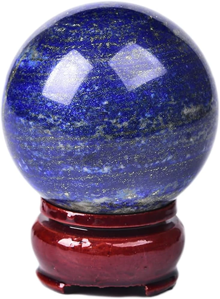 JIC Gem JIC Gem Natural Lapis Lazuli Crystal Sphere Blue Healing Gemstone,5-6cm — original seller photograph