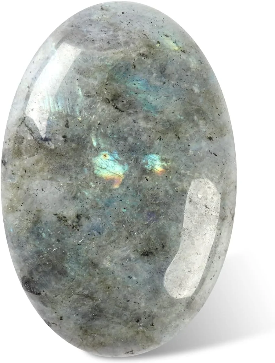 CASMON CASMON White Moonstone Oval Palm Stones, Pocket Worry Stone for Anxiety Stress Relief Therapy, Natural Polished Energy Stone Healing Crystal (1PC) — original seller photograph
