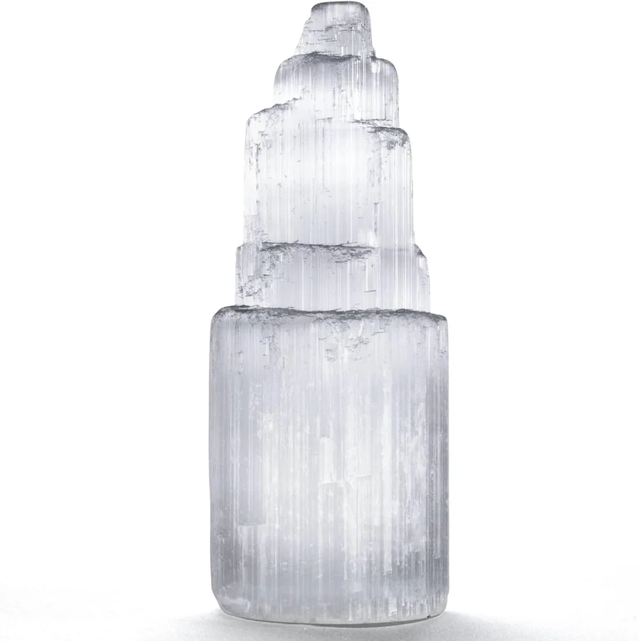 KALIFANO White satin spar tower seller product photograph