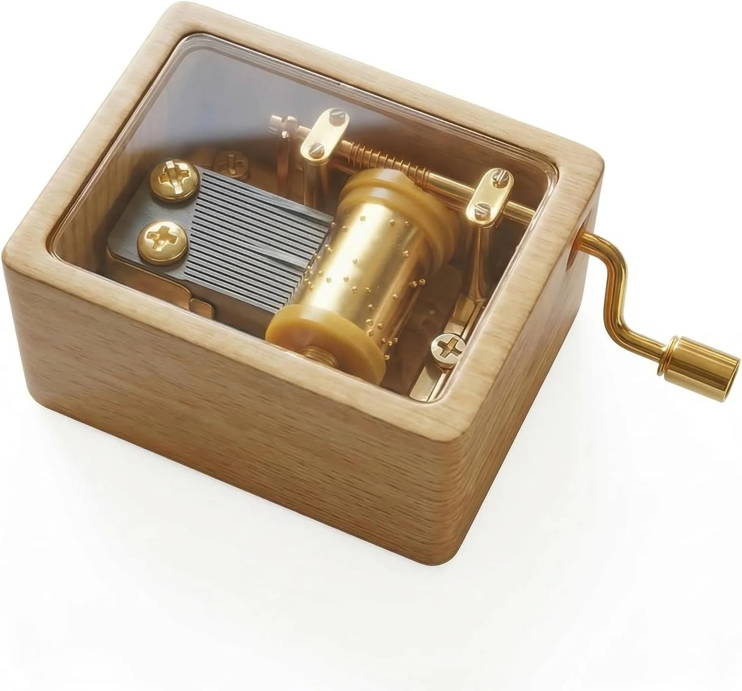 JAOUTIC JAOUTIC Beechwood Hand-Crank Music Box — original seller photograph