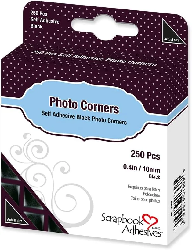 Scrapbook Adhesives Scrapbook Adhesives Black Photo Corners — original seller photograph